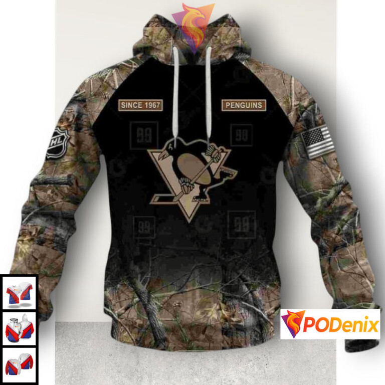 Hunting Camouflage Design NHL Pittsburgh Penguins Hoodie Sweatshirt 3D Edition