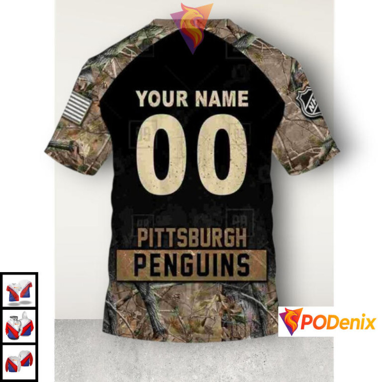 Hunting Camouflage Design NHL Pittsburgh Penguins Hoodie Sweatshirt 3D Edition - 4