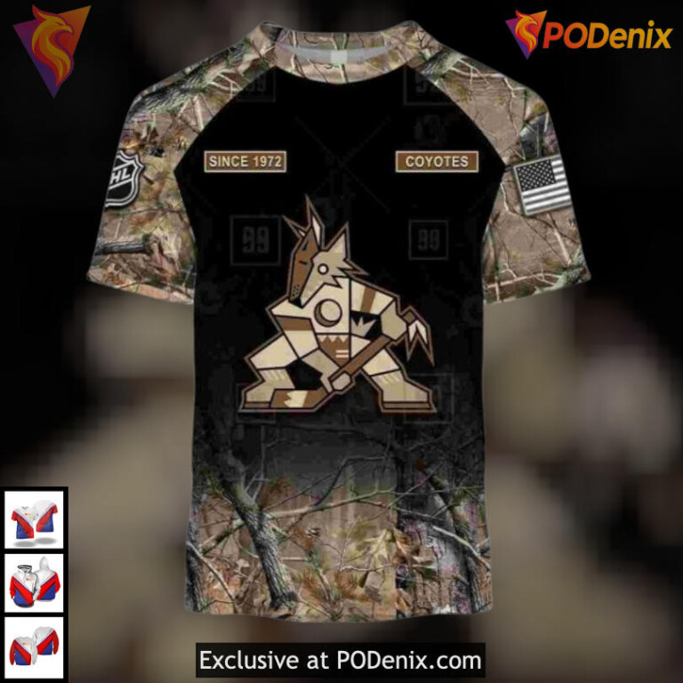 Hunting Camouflage Graphic Arizona Coyotes Graphic Hoodie Sweatshirt Edition - 2