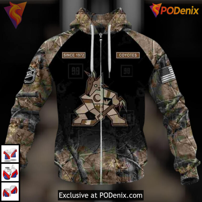 Hunting Camouflage Graphic Arizona Coyotes Graphic Hoodie Sweatshirt Edition - 3