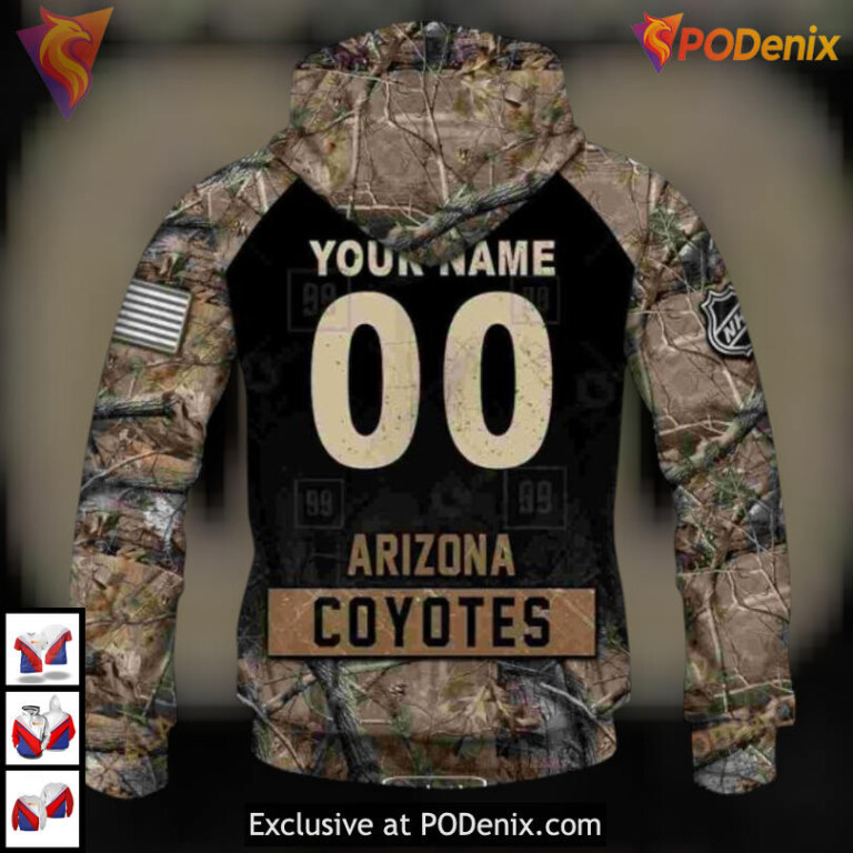 Hunting Camouflage Graphic Arizona Coyotes Graphic Hoodie Sweatshirt Edition - 4