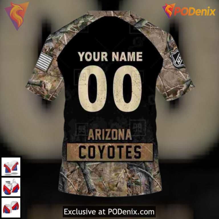 Hunting Camouflage Graphic Arizona Coyotes Graphic Hoodie Sweatshirt Edition - 5