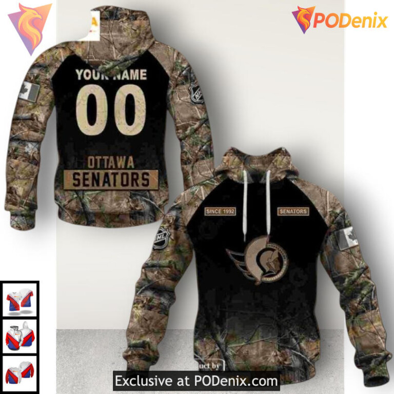 Hunting Camouflage Graphic Edition NHL Ottawa Senators Graphic Hoodie 3D