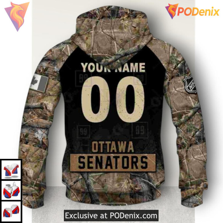 Hunting Camouflage Graphic Edition NHL Ottawa Senators Graphic Hoodie 3D - 5