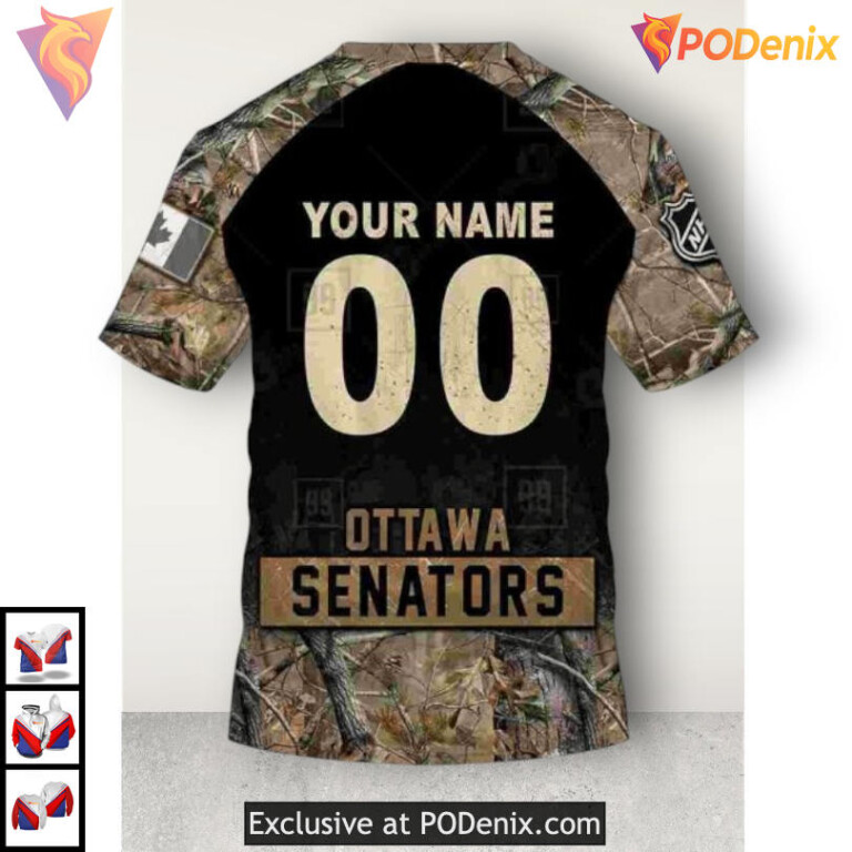 Hunting Camouflage Graphic Edition NHL Ottawa Senators Graphic Hoodie 3D - 6