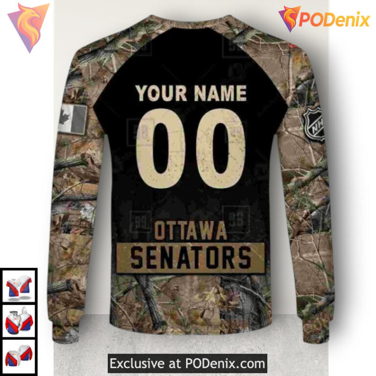 Hunting Camouflage Graphic Edition NHL Ottawa Senators Graphic Hoodie 3D - 7