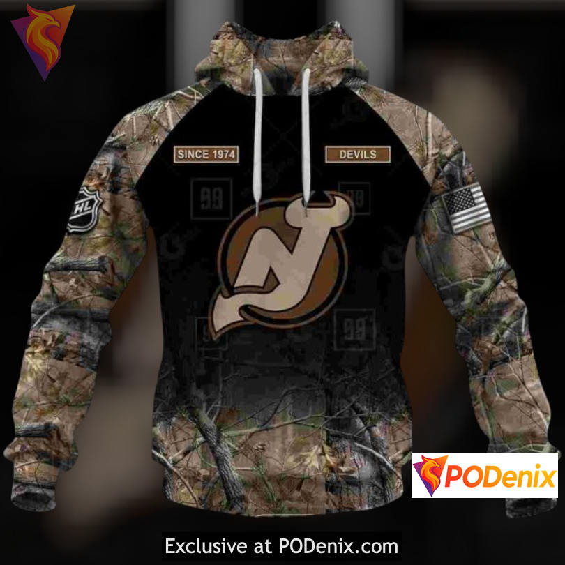 Hunting Camouflage Outdoor Design Custom Number New Jersey Devils Hoodie Hoodie 3D