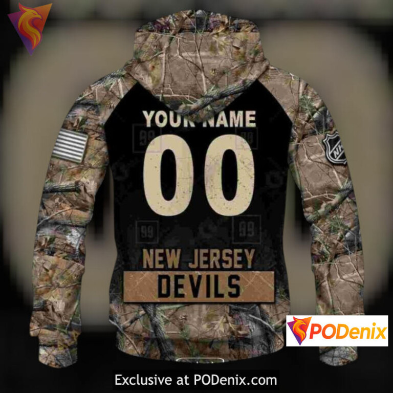 Hunting Camouflage Outdoor Design Custom Number New Jersey Devils Hoodie Hoodie 3D - 3