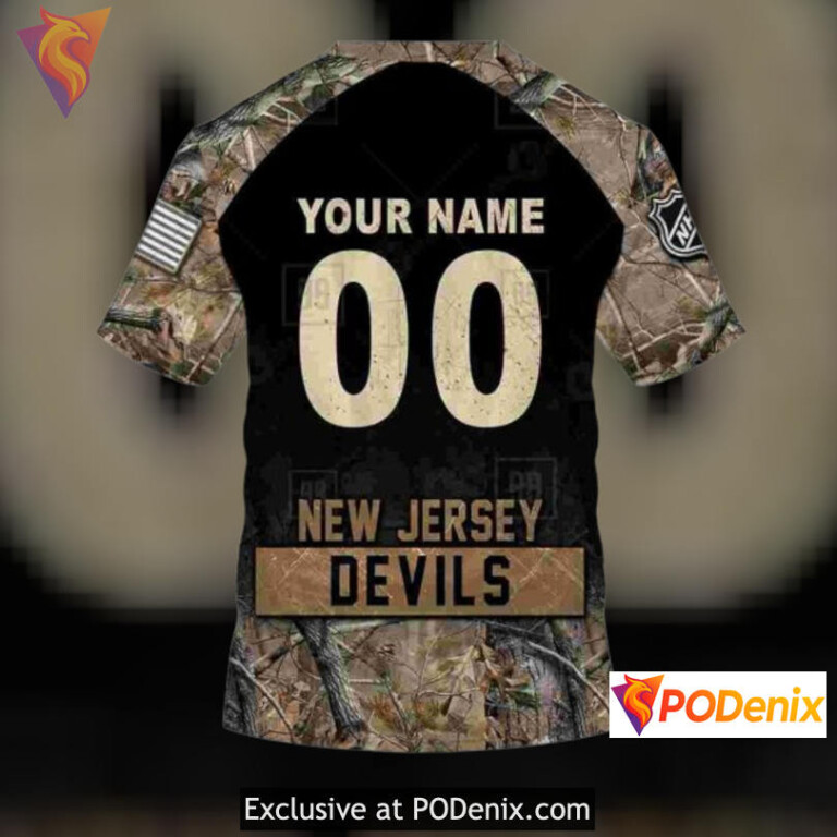 Hunting Camouflage Outdoor Design Custom Number New Jersey Devils Hoodie Hoodie 3D - 4