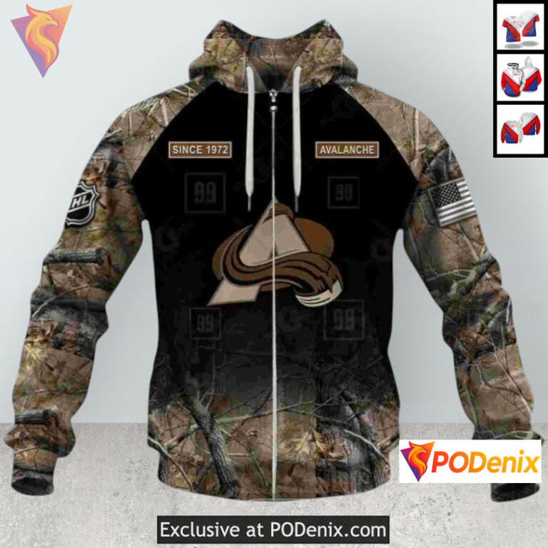 Hunting Camouflage Outdoor Style Colorado Avalanche Womens Hoodie Custom Hoodie - 2