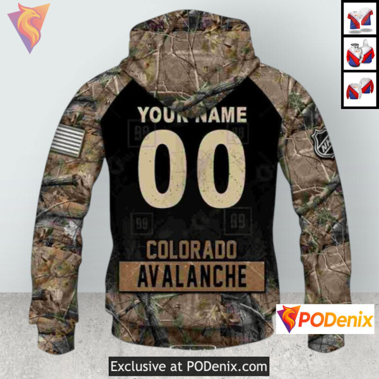 Hunting Camouflage Outdoor Style Colorado Avalanche Womens Hoodie Custom Hoodie - 3