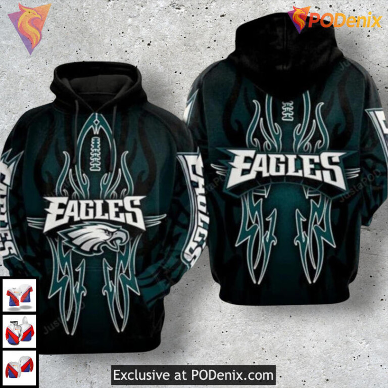 Iconic Punisher Artwork Philadelphia Eagles Womens Hoodie Football 3D