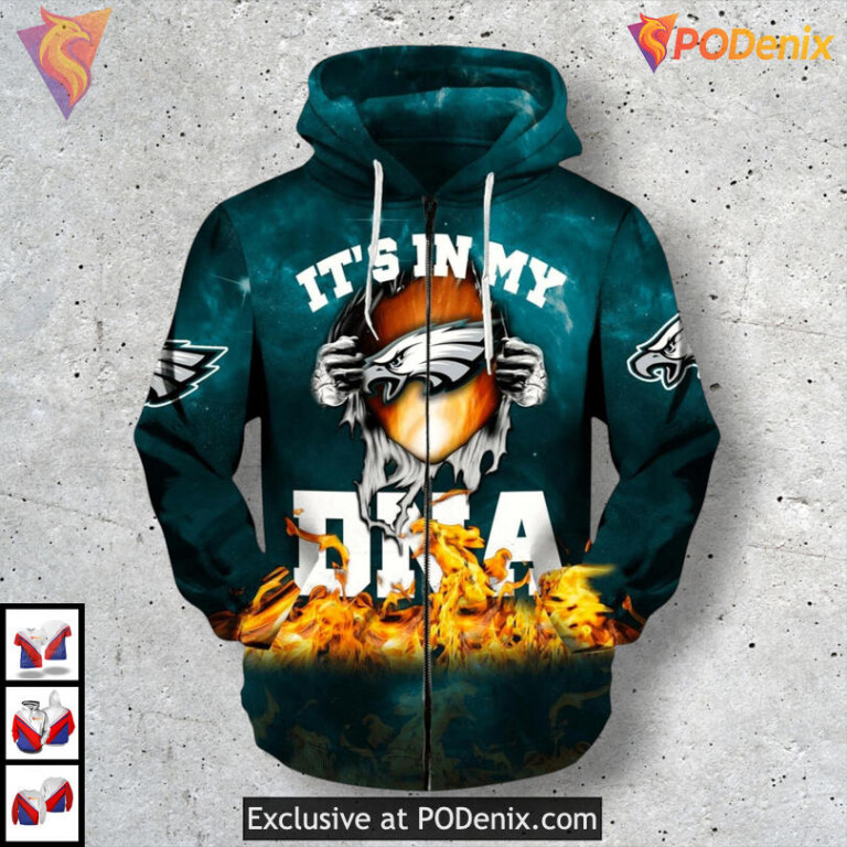 In My DNA Quote Style Philadelphia Eagles All Over Print Hoodie Custom - 2