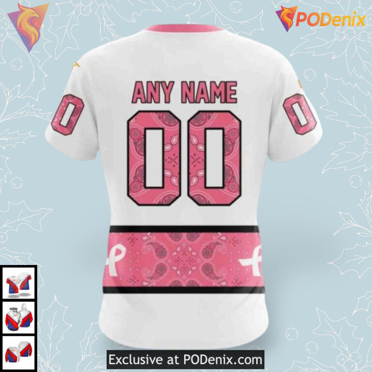In October We Wear Pink Vintage Calgary Flames Hoodie 3D Awareness Gear - 3