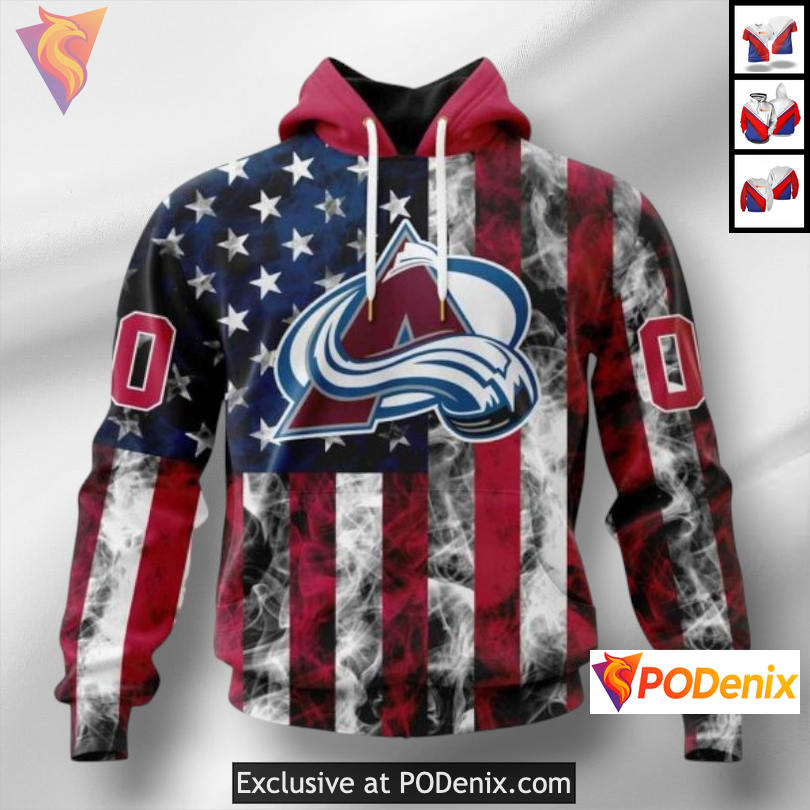 Independence Day Celebration Colorado Avalanche Full Zip Hoodie Custom Apparel