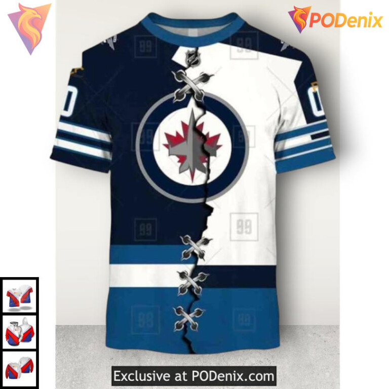 Pride Gradient Color Design Winnipeg Jets Sweatshirt Hoodie 3D Hockey Style - 1