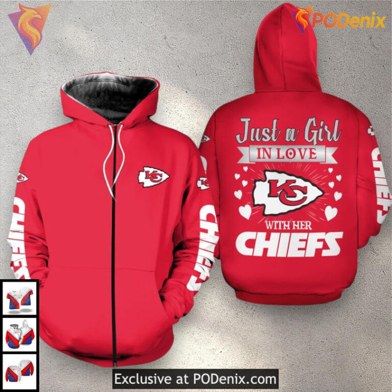 Just A Girl In Love Kansas City Chiefs Hoodie For Men Christmas Zip Up Gear