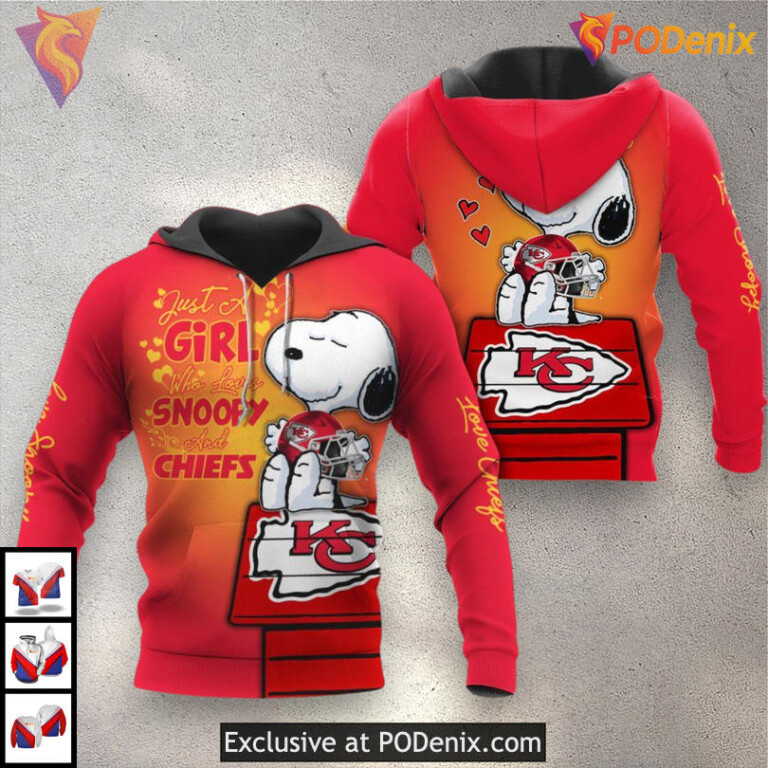 Just A Girl Who Loves Snoopy Kansas City Chiefs Mens Hoodie Holiday Fanwear