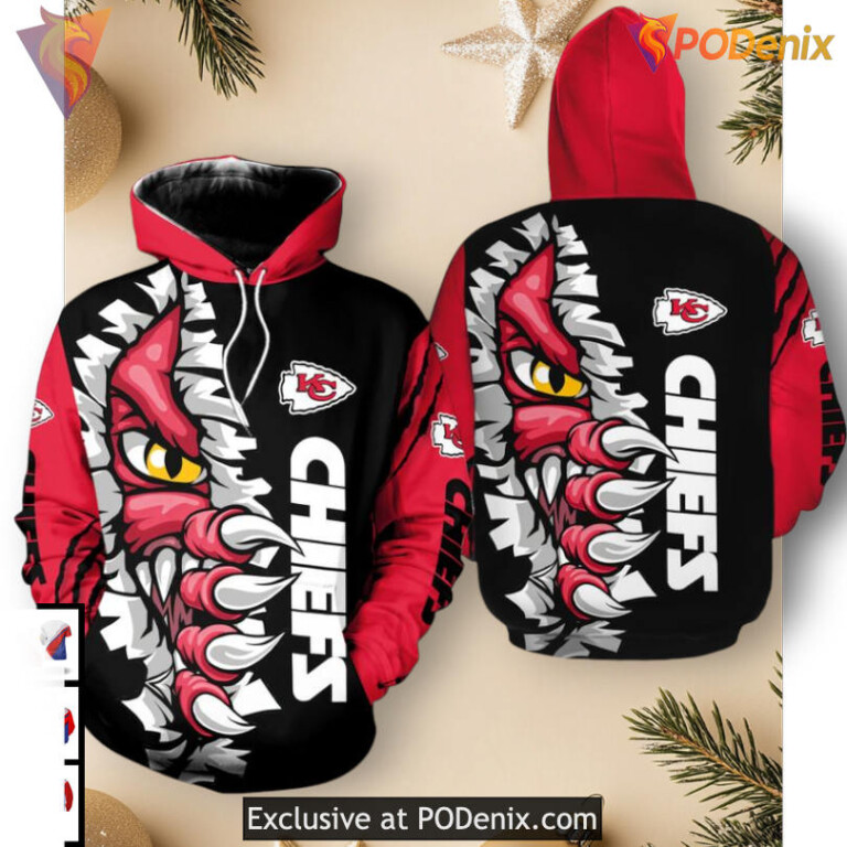 Kansas City Chiefs Hoodie 3D Halloween Monster Design, Custom Fan Gear Edition