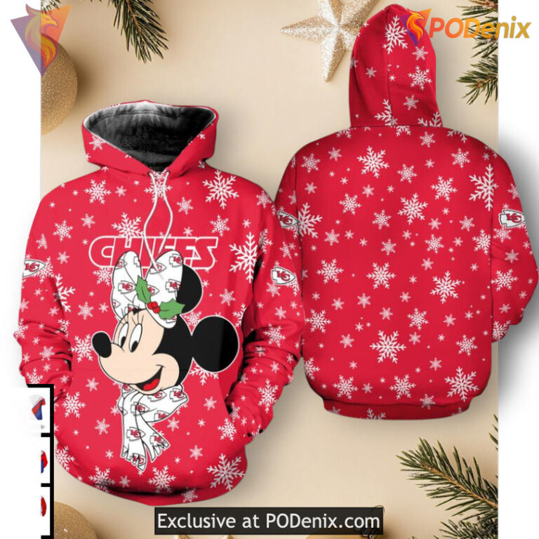 Kansas City Chiefs Hoodie 3D Holiday MM Pattern, Youth Christmas Fan Apparel