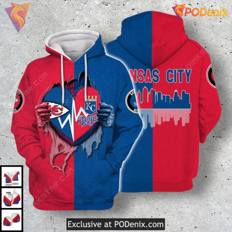 Kansas City Chiefs Hoodie 3D Royals Theme Zip Up NFL Fan Style - 1