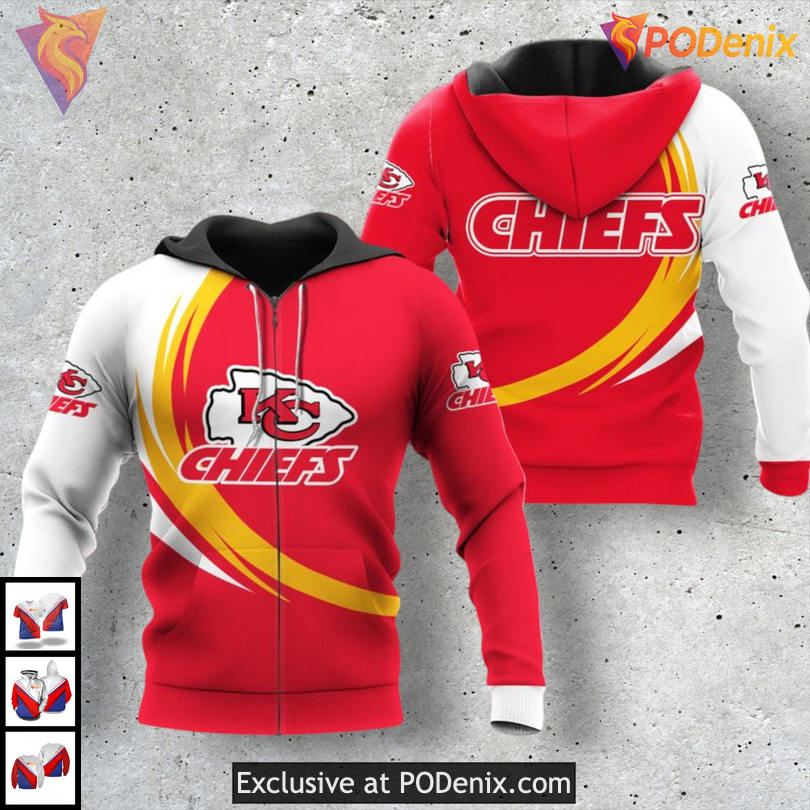 Kansas City Chiefs Retro Hoodie Red White NFL 3D Chiefs Quote Edition Kansas City Chiefs Retro Hoodie Red White NFL 3D Chiefs Quote Edition