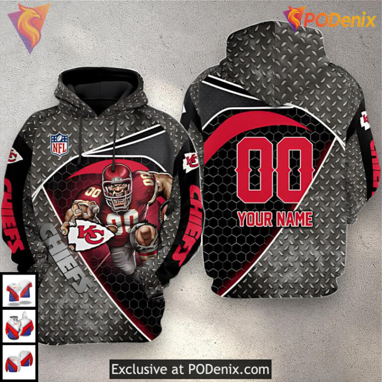 Kansas City Chiefs Vintage Hoodie Iron Warrior Graphic, Personalized 3D Fan Gear