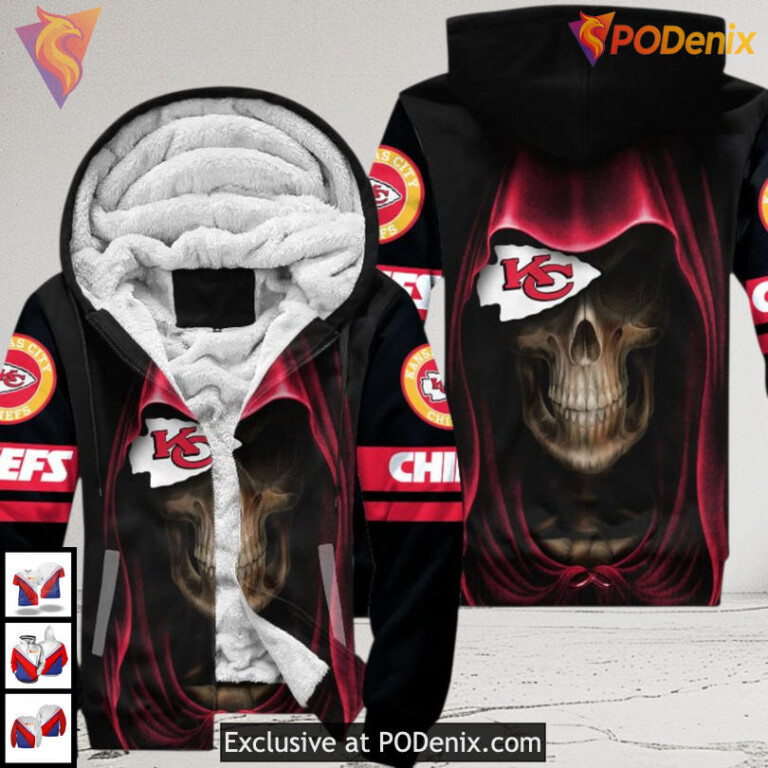 Kansas City Chiefs Womens Hoodie Skull Graphic Fanwear Limited Edition - 1