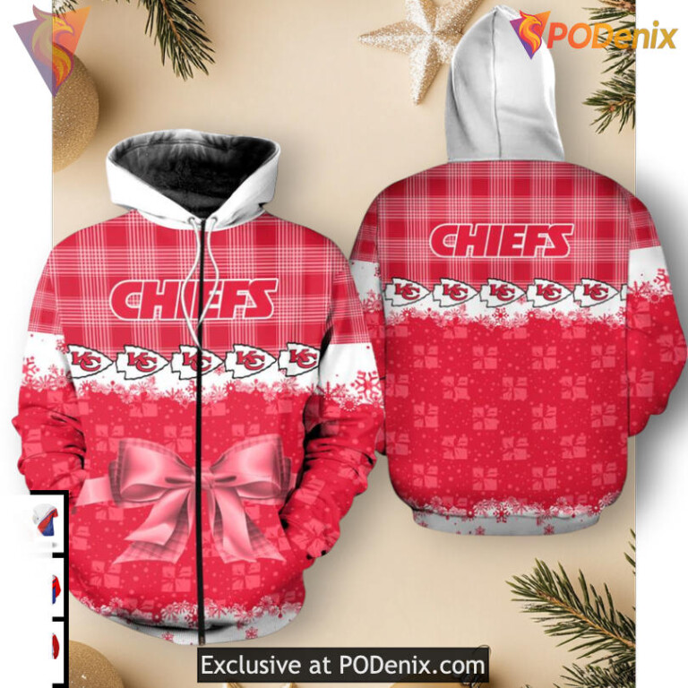 Kansas City Chiefs Zip Up Hoodie Snowman Graphic Edition, Christmas Fan Apparel - 1