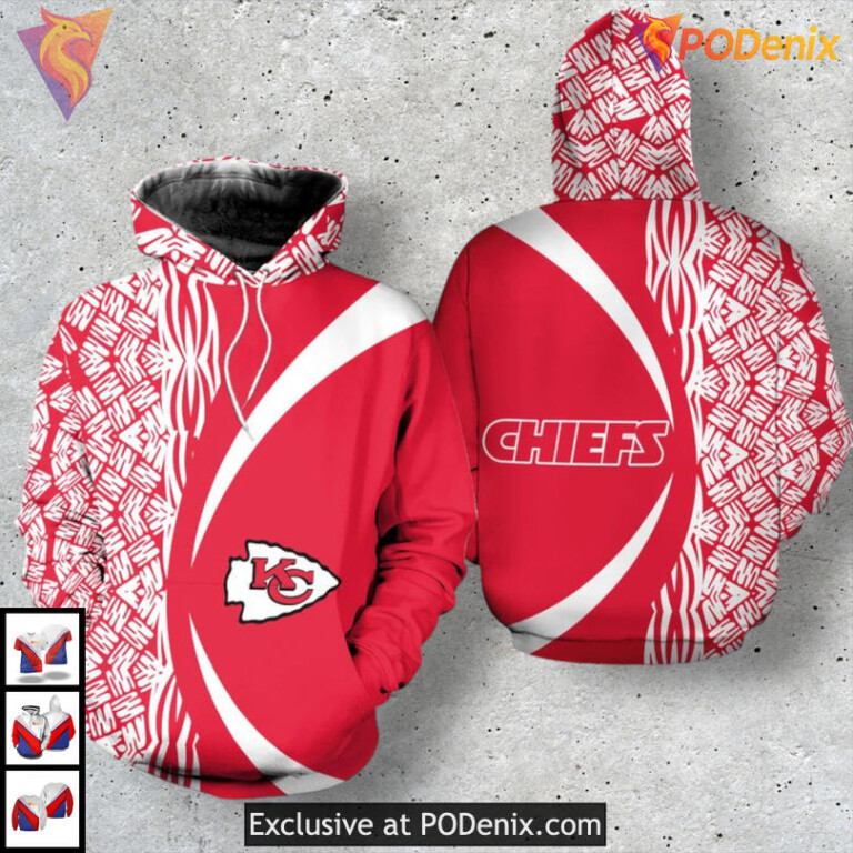 Kansas City Chiefs Zip Up Hoodie Youth Custom Chiefs 3D Edition Apparel