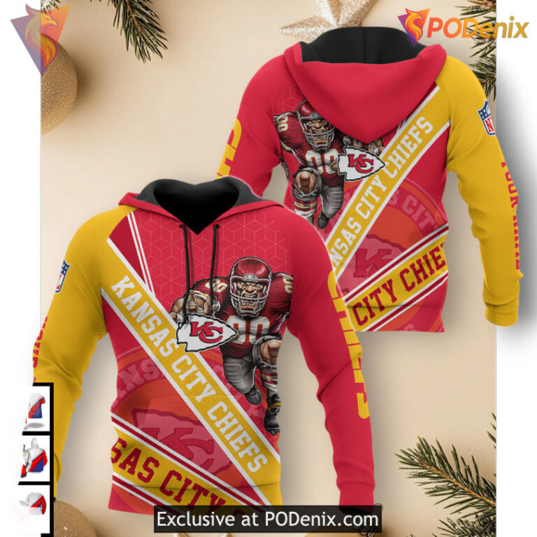 Kc Chiefs Hoodie Sweatshirt Heroic Stripes Graphic 3D Design, Custom Fanwear