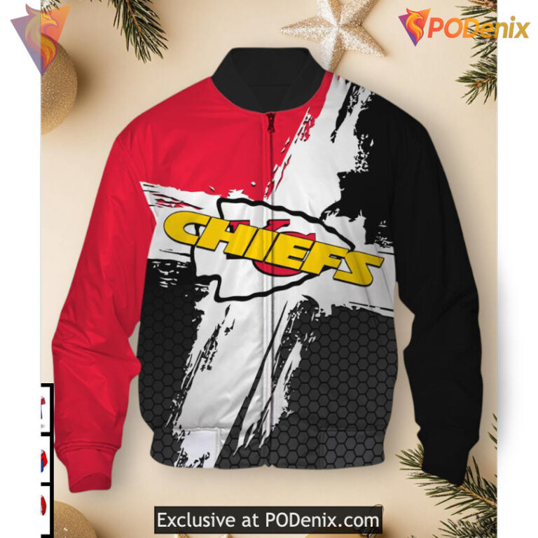 Kc Chiefs Youth Hoodie Hexagon Brushstroke Design, 3D Limited Edition Apparel - 3