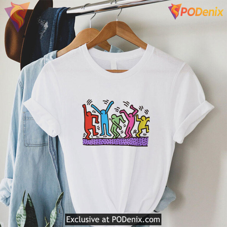 Keith Haring Sweatshirt, Dancing Figures Pop Art Inspired Design