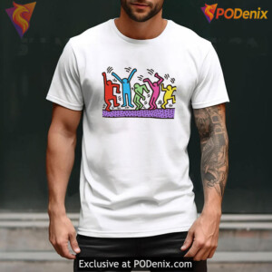 Keith Haring Sweatshirt, Dancing Figures Pop Art Inspired Design - 1