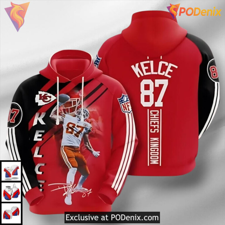 Kelce 87 Elite Football Kc Chiefs Hoodie Custom Fan Edition Exclusive Teamwear