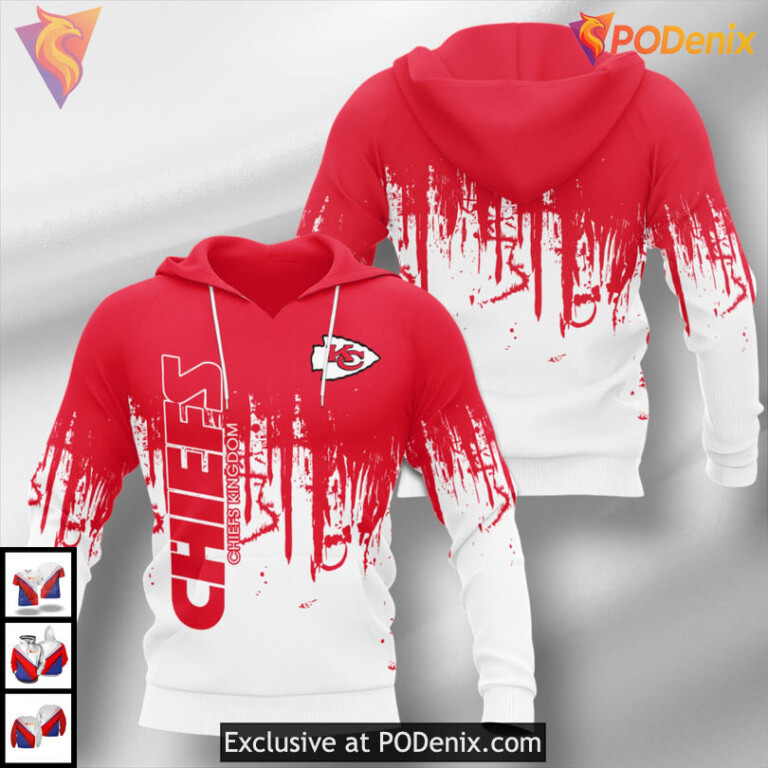 Kingdom Red Splash Game Day Kc Chiefs Mens Hoodie Limited Edition NFL Gear
