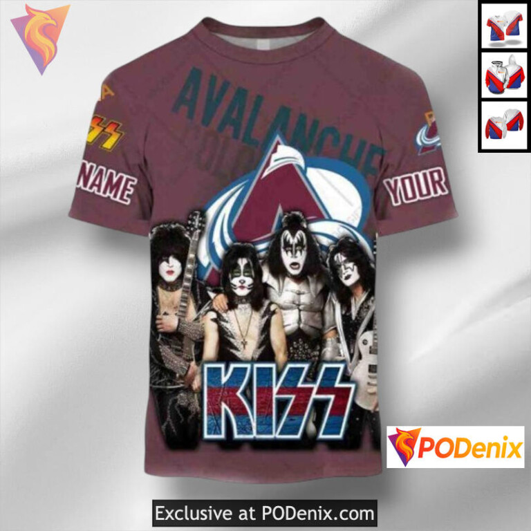 Kiss Band Inspired Artwork Colorado Avalanche Hockey Hoodie Custom 3D - 1