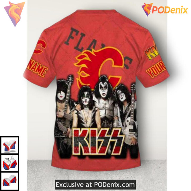Kiss Band Rock Style Calgary Flames Christmas Hoodie 3D Sweatshirt - 3