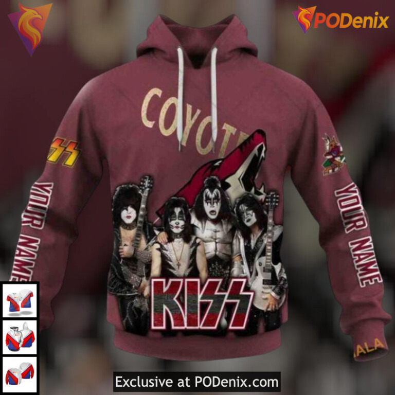 Kiss Band Rock Tribute Style Arizona Coyotes Christmas Hoodie Music Merch