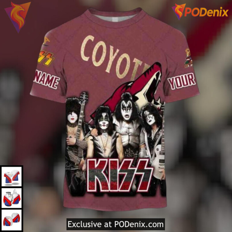 Kiss Band Rock Tribute Style Arizona Coyotes Christmas Hoodie Music Merch - 1