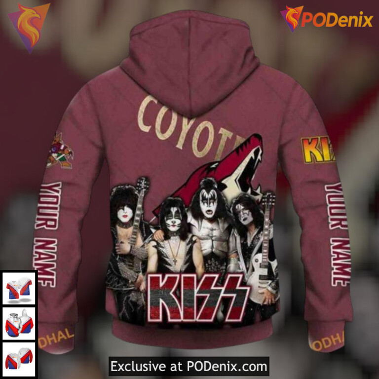 Kiss Band Rock Tribute Style Arizona Coyotes Christmas Hoodie Music Merch - 2