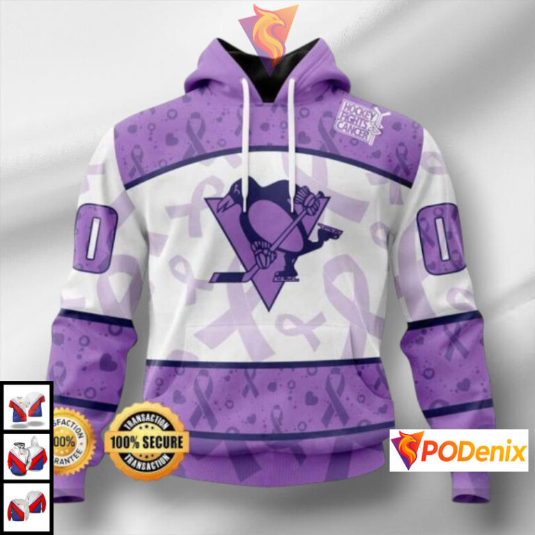 Lavender Awareness Concept Pittsburgh Penguins 3D Hoodie Custom Fight Cancer Apparel