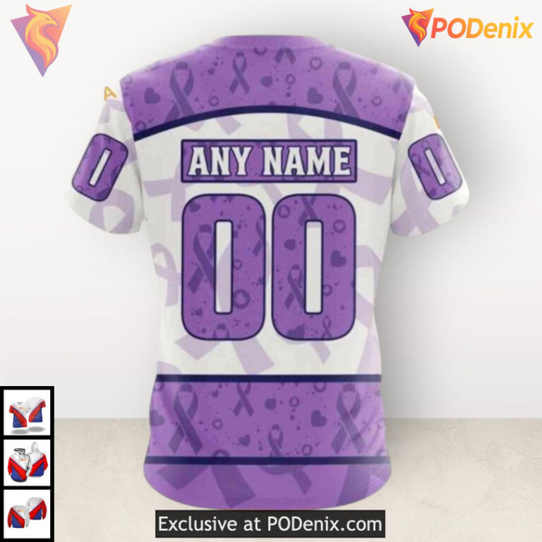 Lavender Awareness Tribute Nashville Predators Hoodie 3D Cancer Fight Edition - 3