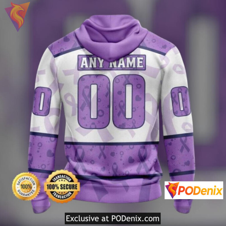 Lavender Awareness Tribute New Jersey Devils Kids Hoodie Custom 3D Apparel - 1