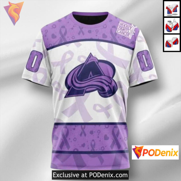 Lavender Cancer Awareness Edition Colorado Avalanche Winter Hoodie Sweatshirt - 2