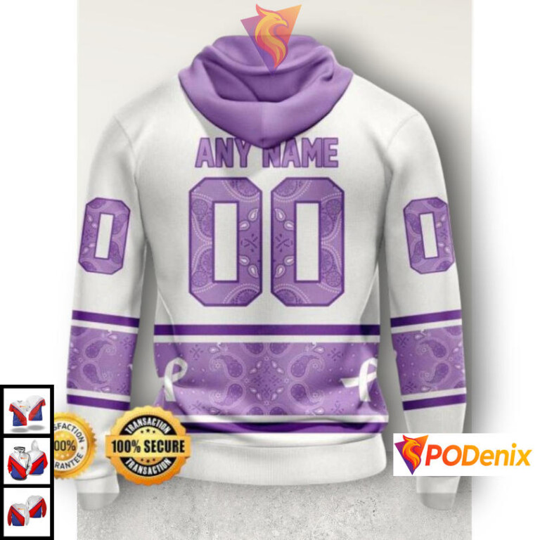 Lavender Cancer Awareness Edition NHL Retro Pittsburgh Penguins Hoodie 3D - 1