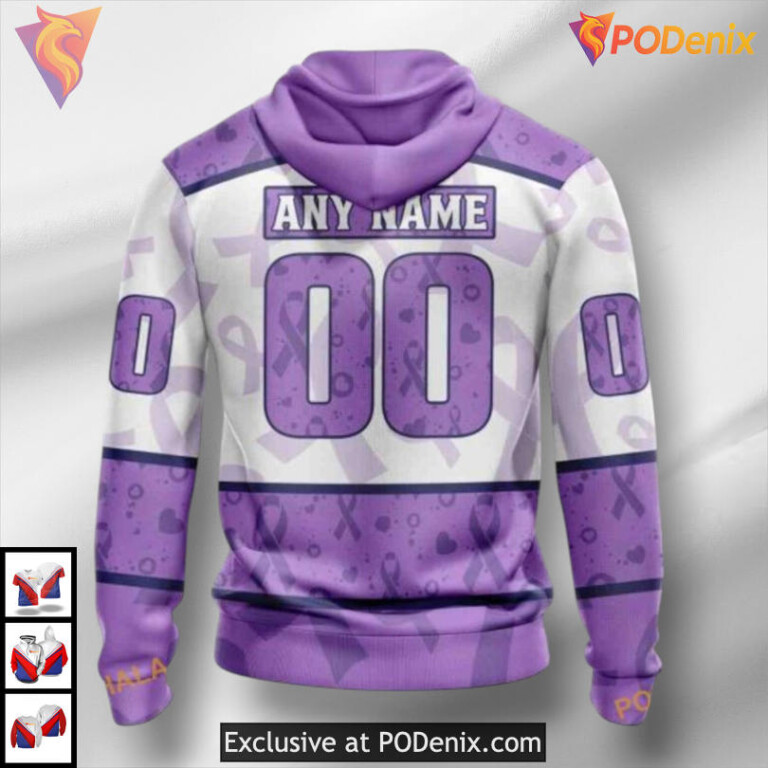Lavender Cancer Awareness Tribute Carolina Hurricanes Holiday Hoodie 3D Sweatshirt - 1
