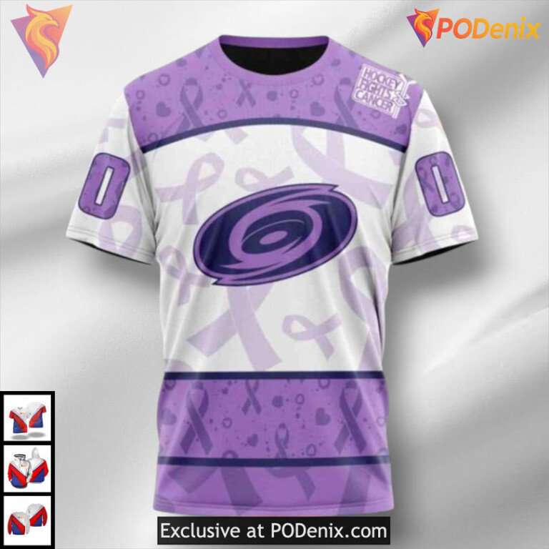 Lavender Cancer Awareness Tribute Carolina Hurricanes Holiday Hoodie 3D Sweatshirt - 6