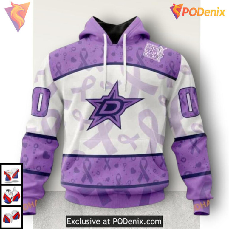 Lavender Cancer Awareness Tribute Dallas Stars All Over Print Hoodie 3D