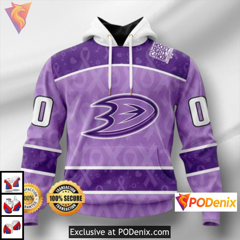 Lavender Cancer Support Anaheim Ducks Hoodie For Men Women 3D Awareness Gear